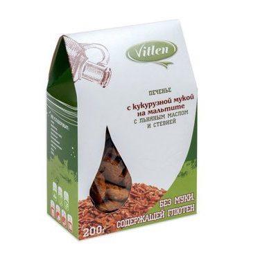 Печенье Vitlen с кукурузной муки на мальтите со стевией, 200 г - фото 1 - id-p129682351
