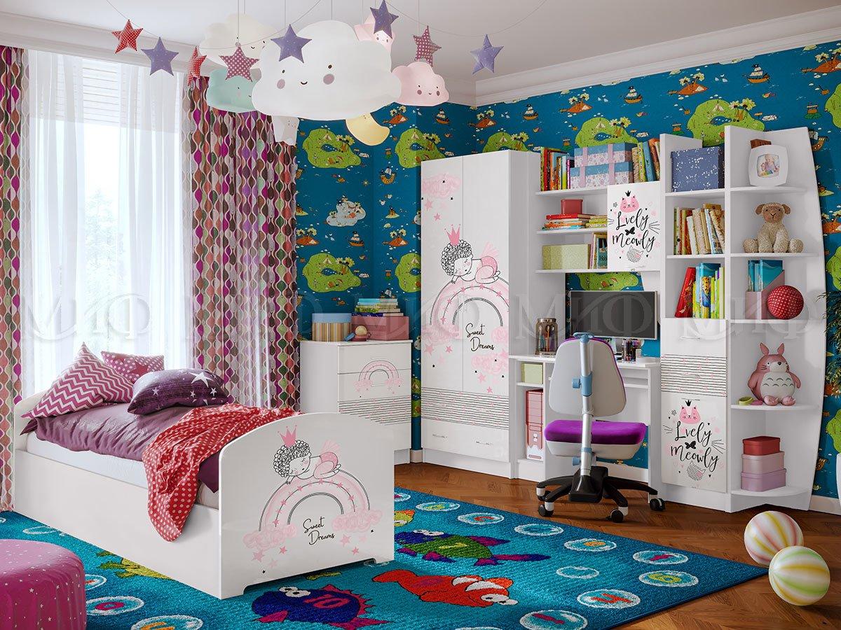 Детская комната Принцесса -1  - Белая с рисунком