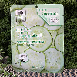 Тканевая маска для лица с экстрактом огурца 3W Clinic Fresh Cucumber Mask Sheet