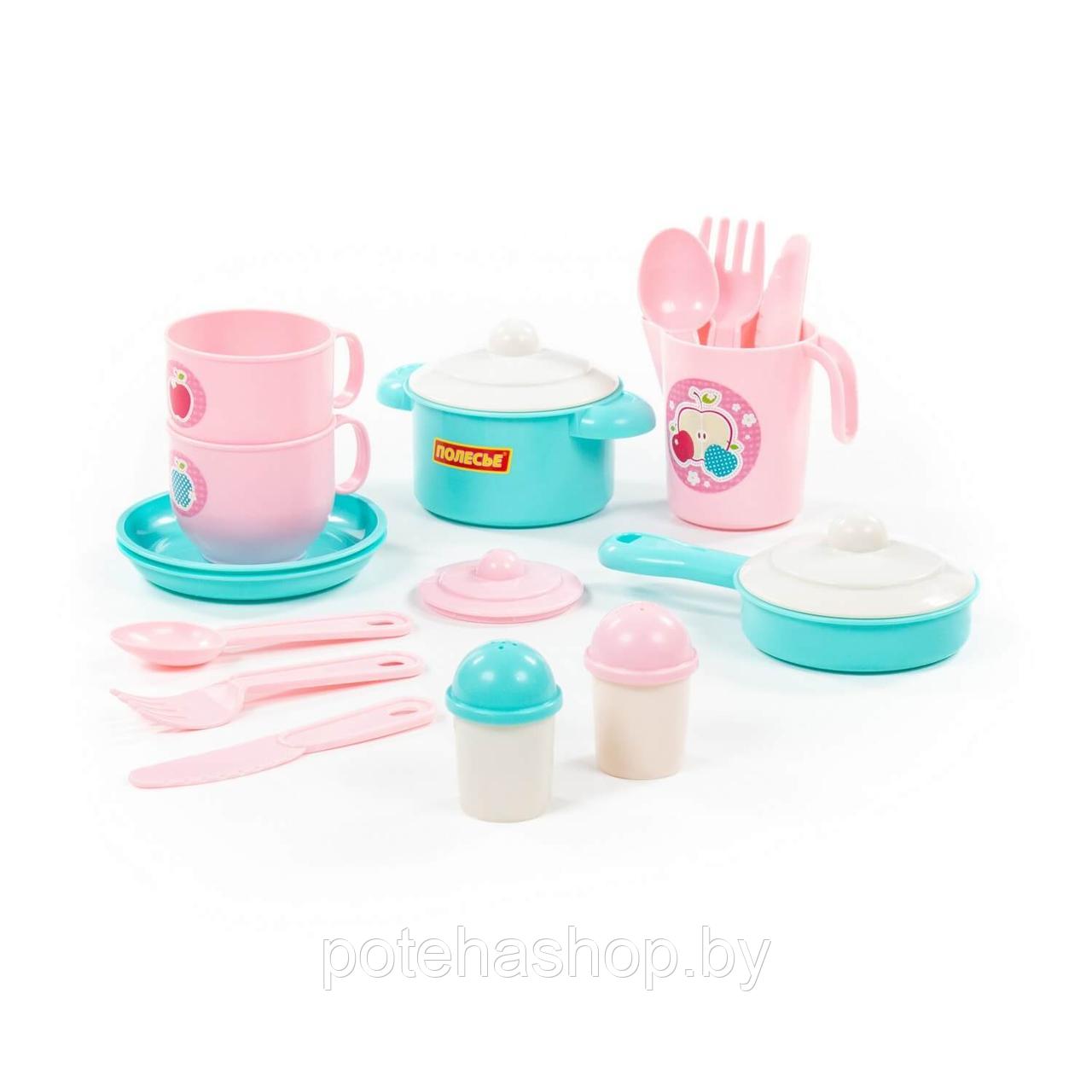 Набор детской посуды "Хозяюшка" на 2 персоны (V4) (18 элементов) (в сеточке)