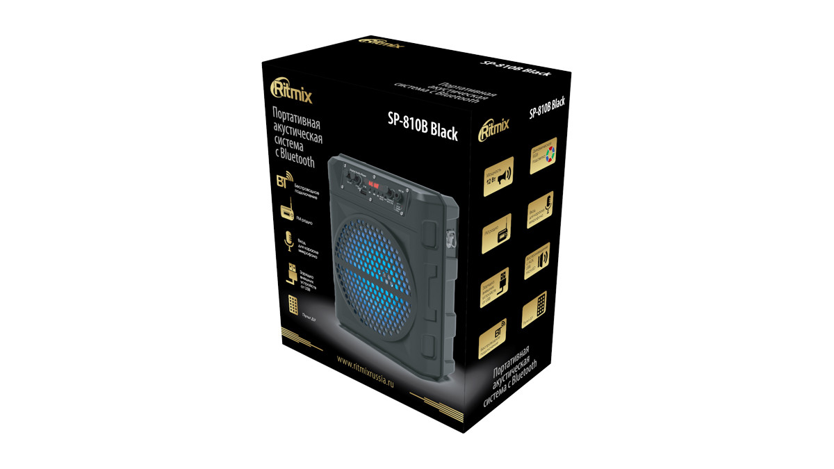 Портативная акустическая система c Bluetooth Ritmix SP-810B - фото 7 - id-p129703547