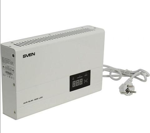 Стабилизатор напряжения AVR SLIM-500 LCD SVEN, фото 2
