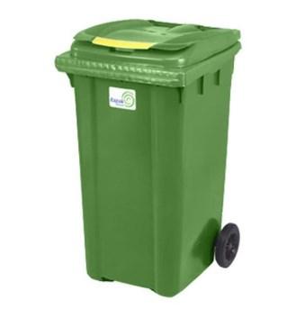 Пластиковый мусорный бак, контейнер для ТБО Razak Plast 240 л. Зеленый. Иран. Бесплатная доставка по Минску - фото 2 - id-p129716938