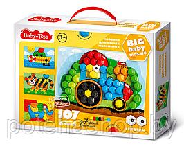 Мозаика для самых маленьких "Трактор" d2,5/7 цв/107 эл BABY TOYS арт.02519