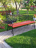 Скамейка металлическая со спинкой №4, фото 2