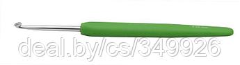 30907 Knit Pro Крючок для вязания с эргономичной ручкой Waves 3,5мм, алюминий, серебристый/магнолия