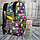 Рюкзак молодежный (школьный) с принтом. Ткань оксфорд Единорог, черный, фото 4