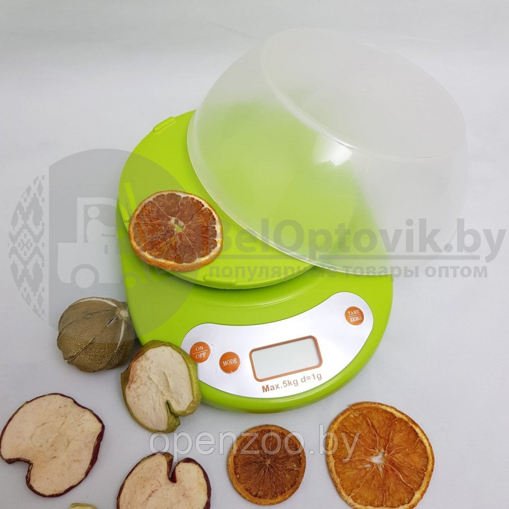 Весы кухонные электронные с чашей Feilite KE-1, нагрузка до 5 кг Зеленый корпус - фото 4 - id-p76965085