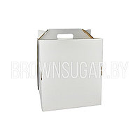 Коробка - чемодан для торта без окна Белая (Беларусь, 240х240х240 мм)