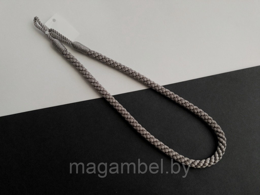 Подхват тонкий для штор и гардин серый  М24