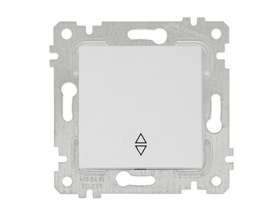 Выключатель проходной 1-клав. (скрытый, без рамки, винт. зажим) белый, RITA, MUTLUSAN (10 A, 250 V, IP 20), фото 2