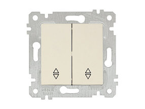 Выключатель проходной 2-клав. (скрытый, без рамки, винт. зажим) кремовый, RITA, MUTLUSAN (10 A, 250 V, IP 20)