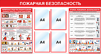 Стенд по пожарной безопасности карманы А4 и 2 плаката по пожарной безопасности