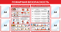 Стенд по пожарной безопасности карманы А4 и 2 плаката по пожарной безопасности