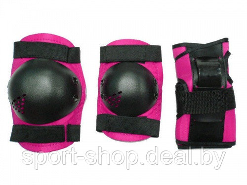 Защита роллера Vimpex Sport PW-307-2 (наколенники, налокотники, защита запястья) розовые, защита для роликов - фото 1 - id-p129808481