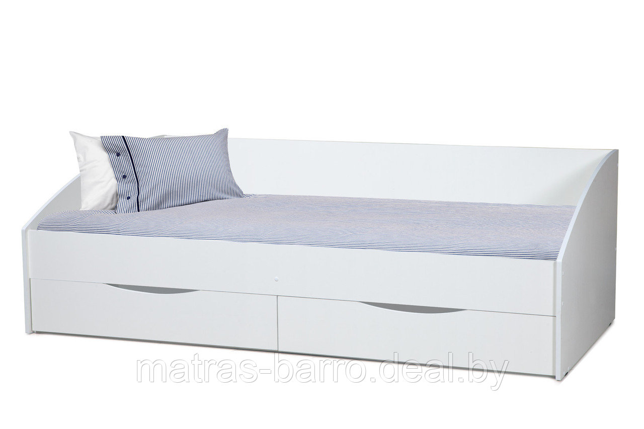 Односпальная кровать Фея-3 с ящиками дуб беленый (спальное место 90х200 см) - фото 3 - id-p129817146