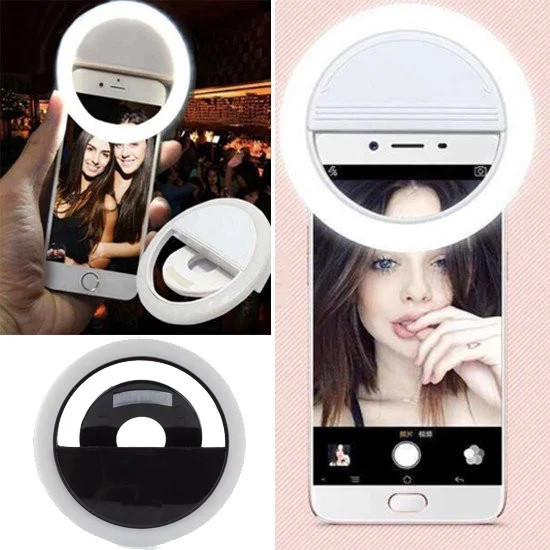 Кольцо для селфи Selfie Ring Light лампа-прищепка на батарейках - фото 3 - id-p129824305