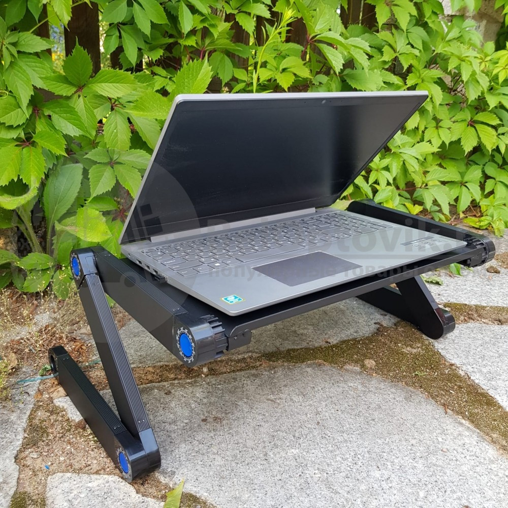 Складной cтолик трансформер для ноутбука Multifunctional Laptop Table T8 с охлаждением, 2 вентилятора (42,0 х - фото 2 - id-p102466025