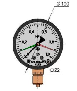 Манометр общетехнический показывающий ТМ-510Р.05 (0-1МРа) М20*1,5.1,5, Россия