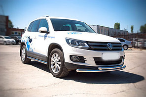 Дуга нижнего бампера двойная VW Tiguan 2007 - 2016