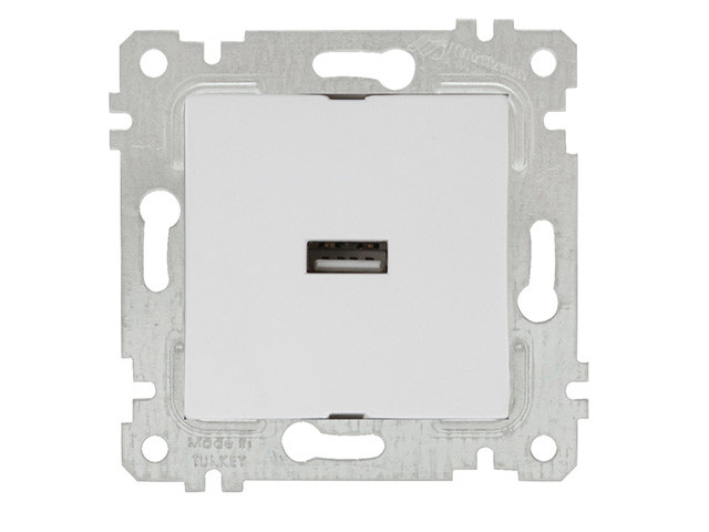 Розетка 1-ая USB (скрытая, без рамки) белая, RITA, MUTLUSAN (USB charge, 5V-2х)