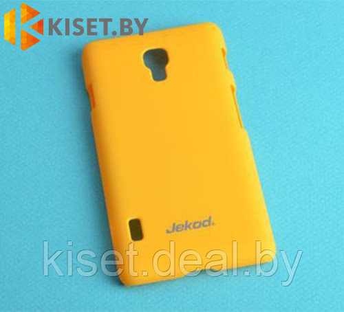 Пластиковый бампер Jekod и защитная пленка для LG Optimus L3 II, желтый