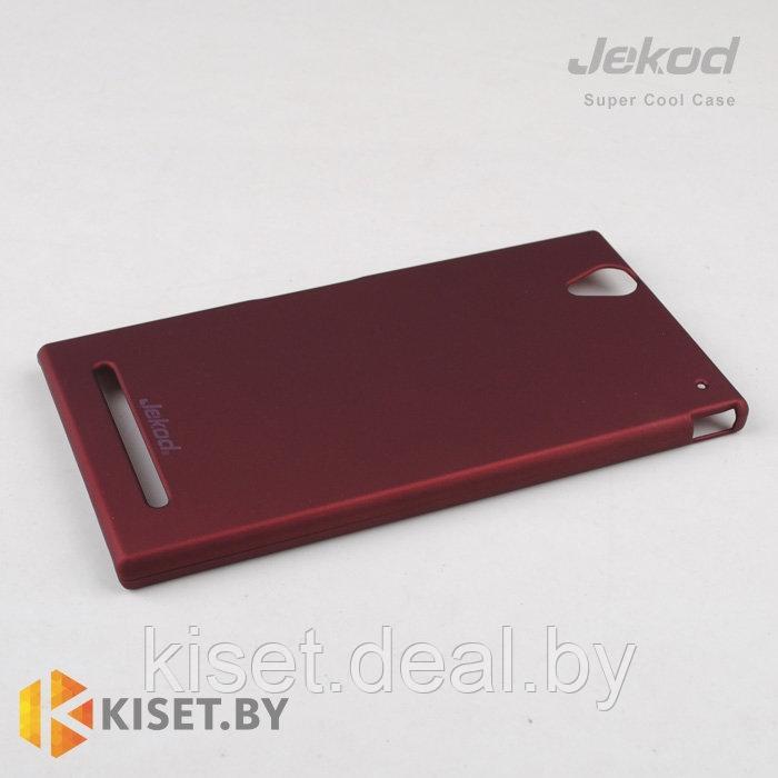 Пластиковый бампер Jekod и защитная пленка для Sony Xperia E1 dual, красный - фото 1 - id-p129853499