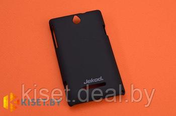 Пластиковая накладка Jekod и защитная пленка для Sony Xperia E, черный