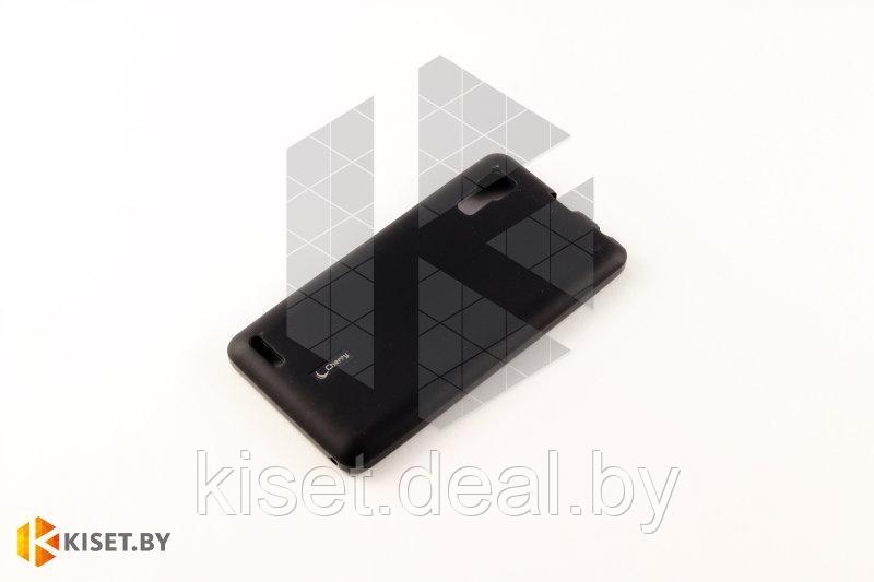 Силиконовый чехол Cherry с защитной пленкой для Sony Xperia E4, черный - фото 1 - id-p129852472