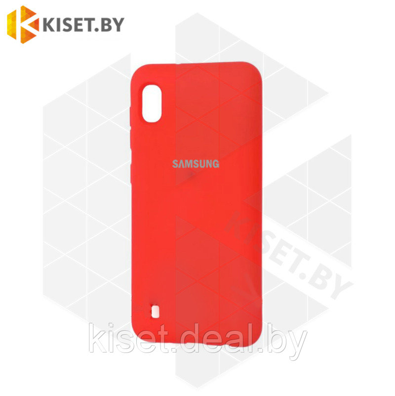 Soft-touch бампер KST Silicone Cover для Samsung Galaxy A01 (A015) 2020 красный с закрытым низом - фото 1 - id-p129857940