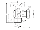 Шаровый кран F.I.V EVOLUTION 3/4" ВР * 3/4" с накидной гайкой, угловой красный, фото 2