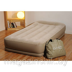 Надувная односпальная кровать Интекс Intex 67742 с подголовником 99*191*38 см со встроенным электронасосом