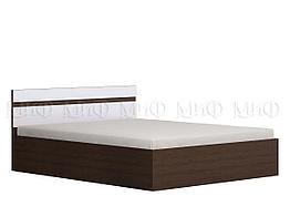 Кровать Ким 1,6 м - Белый глянец / Венге