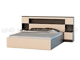 Кровать Бася с надстройкой 1,6 м - Дуб беленый / Венге