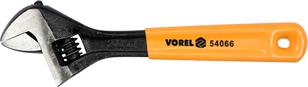 Ключ разводной  с обрезин.ручкой 200мм "Vorel" 54066