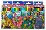 Набор фломастеров 6 цветов, цветной корпус, карт. упаковка с европодвесом , рисунок в ассортименте (4 вида), фото 2