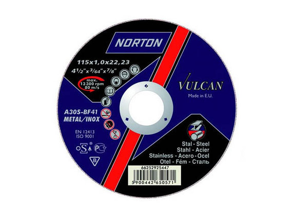 Круг обдирочный 125х6.4x22.2 мм для металла Vulcan NORTON, фото 2