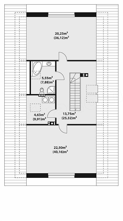 Проект загородного дома с мансардой и террасой Р-14 - фото 4 - id-p129950434