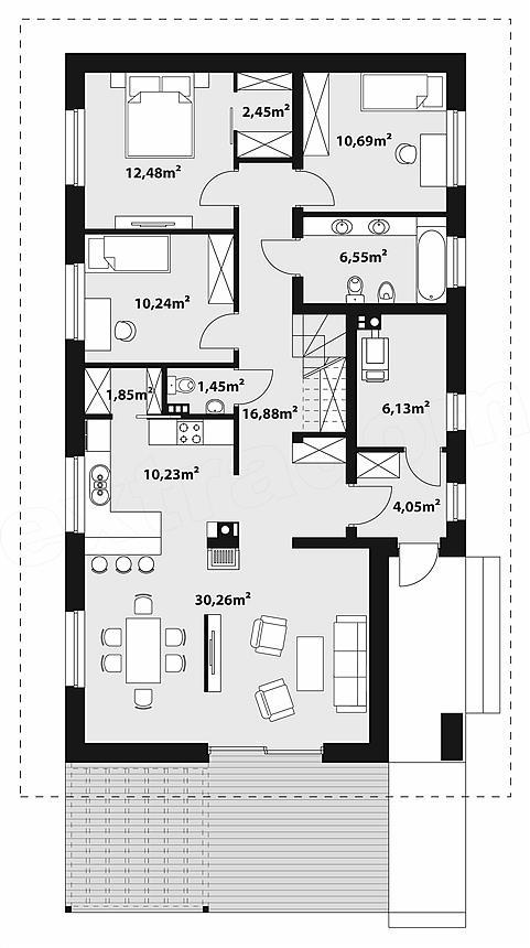 Проект загородного дома с мансардой и террасой Р-14 - фото 3 - id-p129950434