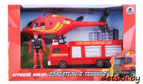 Набор игровой "Спасатели, техника: фигурки" С пожарной машиной - фото 1 - id-p129950540