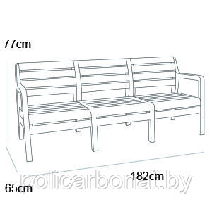 Набор мебели Delano Set (два кресла,скамья 3х местная,столик), графит - фото 3 - id-p129465225