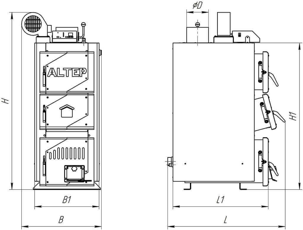 Твердотопливный котел Altep Classic Plus 16 кВт - фото 2 - id-p129978886