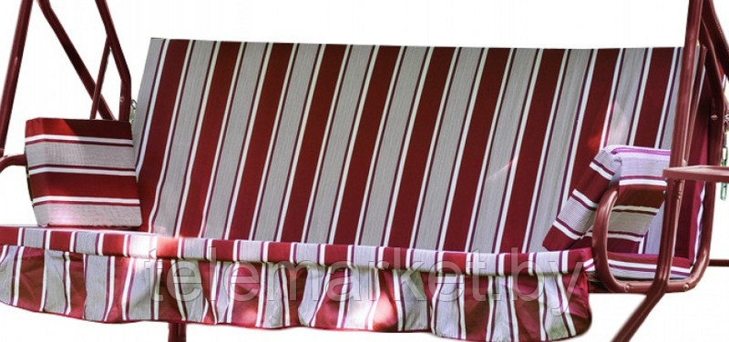 Матрас (мягкий элемент) для садовых качелей Люкс, Комфорт (бордово-серый) - фото 1 - id-p62534302