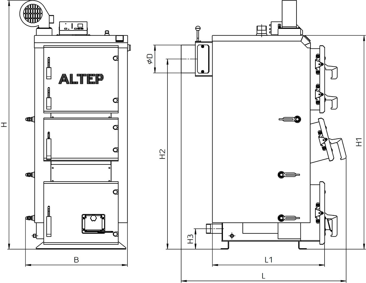 Твердотопливный котел Altep Duo Plus 15 кВт - фото 3 - id-p129981393