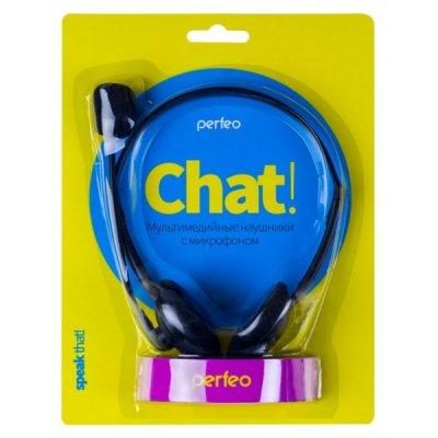 Perfeo Стереонаушники мультимедийные с микрофоном CHAT черные (FLD)/80 - фото 2 - id-p129983486