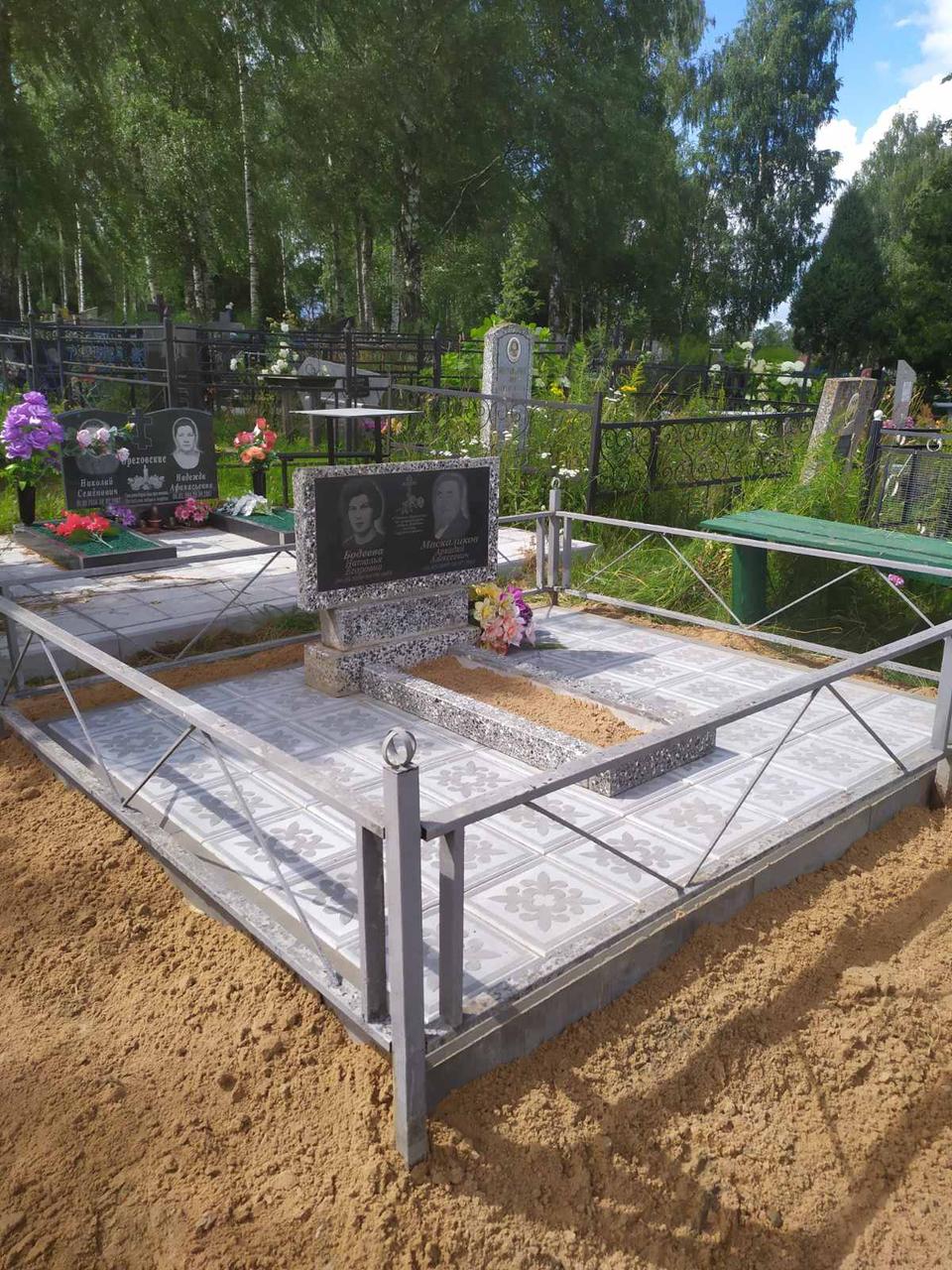 Благоустройство могил тротуарной плиткой в г. Белыничи, г. Круглое, г. Толочин