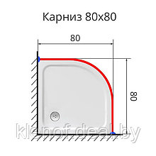 Карниз для поддона полукруглый 80х80 нержавеющая сталь