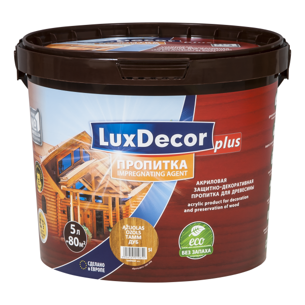 Декоративная пропитка для дерева LuxDecor 5л. палисандр, Польша, Штрих-код:5906340224807