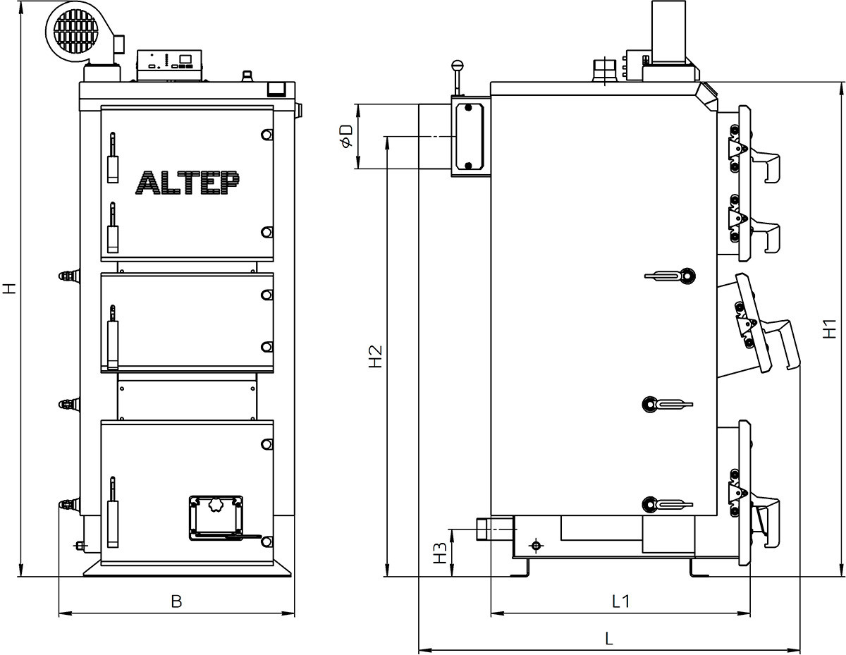 Твердотопливный котел Altep Duo Plus 120 кВт - фото 3 - id-p130002321