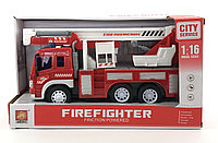 Инерционная пожарная машина(свет, звук), 1:16, арт.WY350C